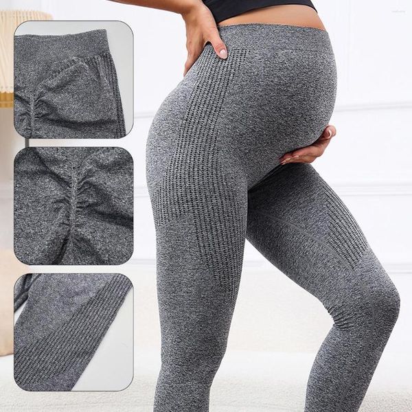 Pantaloni attivi 2023 High Women's High Waist Yoga di Maternità Over the Belly Gravidancy Support Allenamento Leggings