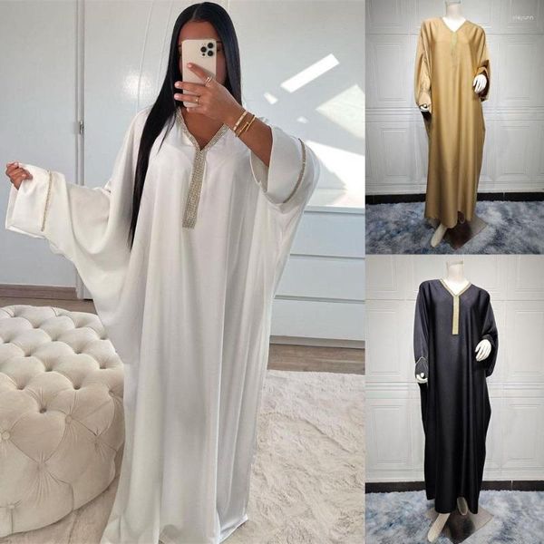 Etnik Giyim Müslüman Abaya Elbise Türkiye Yarasa Kolları Kadınlar Afrikalı Maxi Abayas Vestidos İslami Kaftan Robe Femme Longue Musulman Modu