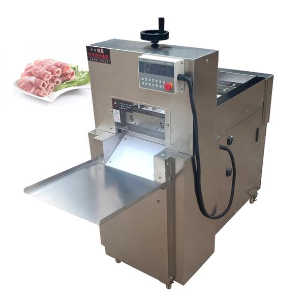 Elektrischer Fleisch Slicer geschnittenes Hammelbrötchenmaschine Automatisch Edelstahl Rindfleisch Lammbrötchen Schneidmaschine 2200W