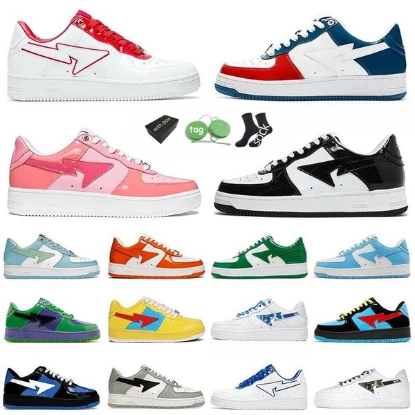 Sapatos casuais Top Quality Sapatos Casuais Designer Jjjjound Baixo Homens Mulheres Itália Marca Sta Sk8 Cor Camo Combo Rosa Patente Couro Verde Preto Branco Mens Treinadores Sneaker