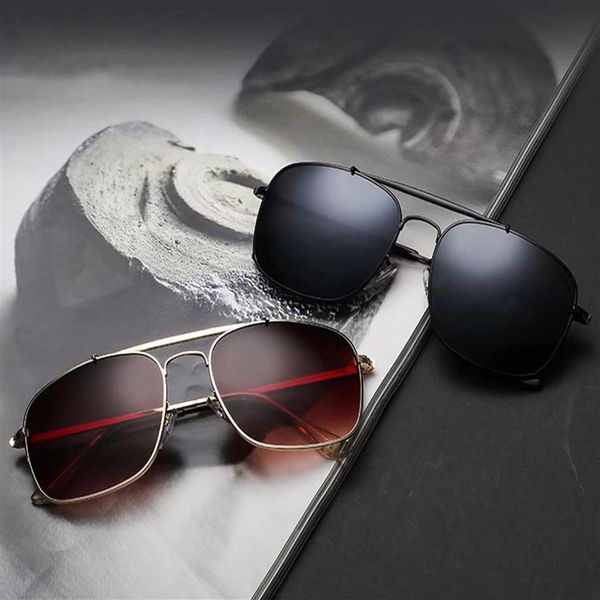 Новый двойной мост Мужские солнцезащитные очки 56 -мм дизайнерские женщины UV400 Sun Glasses Классические квадратные металлические рамки S1 с Case Box217R