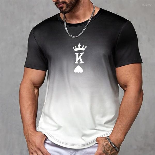 Erkek Tişörtleri T-Shirt Mektubu K Retro 2023 Büyük Boy Gömlek Yaz Moda Kısa Kollu Yüksek Sokak Top Tee Erkek Giysileri
