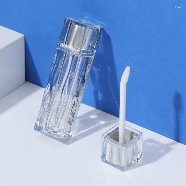 Bottiglie di stoccaggio 10/25pcs 5 ml quadrato Transparente tubo di lucidalaiolo per labbra trasparente con palette di lucidalaio