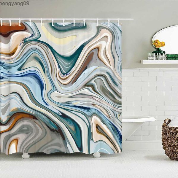 Duschvorhänge hochwertige farbenfrohe abstrakte geometrische gedruckte Stoff -Duschvorhänge wasserdichtes Badezimmerdekor mit Badewanne Vorhang R230822