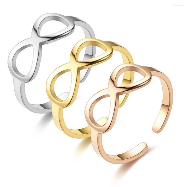 Rings Cluster Europe and the United States 8 Figure Bow Titanium Steel Ring Versione coreana coreana della coppia