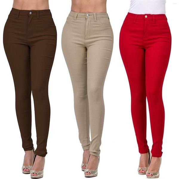 Женские джинсы, женские узкие джинсовые брюки с высокой талией, узкие брюки длиной до икры, модная одежда больших размеров, умные брюки