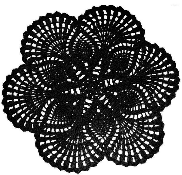 Laço laços BOMHCS LACE FLOR LACE Mesa de cozinha doilies Conjunto de 2 PCs Feito à mão Crochet Placemats Home Dinner Knife Fork tape