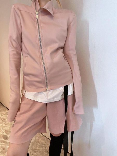 Studi per tracce femminile 2023 Autunno Donne di alta qualità Casual Pink Chic Coat con pantaloni pantaloncini abiti Lady Sets Gdnz 8.06