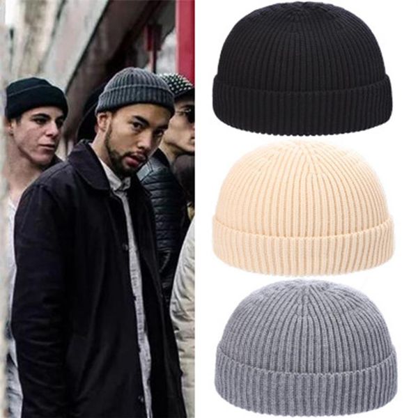 Ballkappen lässige Kurzfaden Hip Hop Hut Winter warme Mützen Erwachsene Männer Beanie weibliche Wollgestricke Schädelkap Elastic Hats Unisex277e