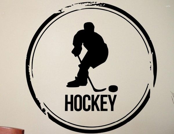 Wandaufkleber Hockeyspieler Abziehbilder ICE Sports Schlafsaal Dekoration Kunstplakat Abnehmbare Wandgemälde 3YD39