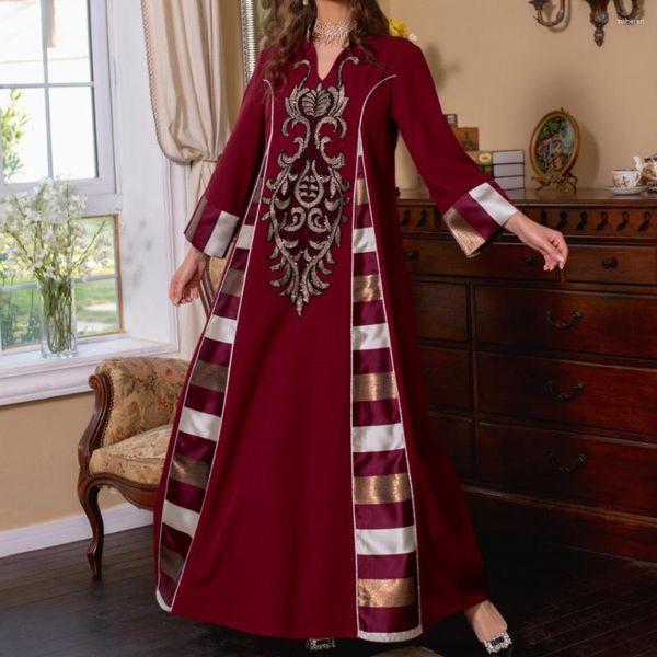 Abbigliamento etnico 2023 Ramadan Marocco Kaftan Party Dress Eid Preghiera Musulmana Abaya Domande Donne Turchia India Dubai Araba Abito Medio Oriente