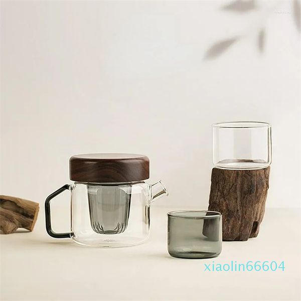 Copos de vinho estilo japonês estilo criativo vidro doméstico bule moderno minimalista minimalista Separação de chá de chá