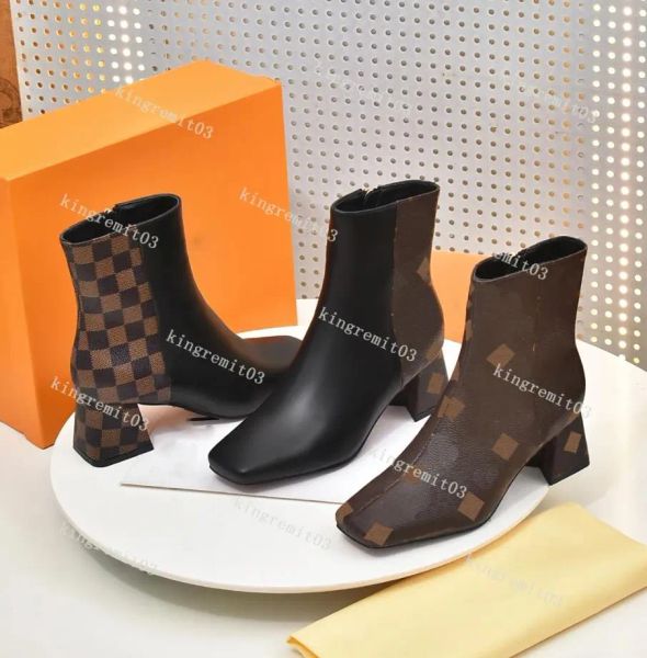 Дизайнер Shake Boots Островая кожаные женские ботинки квадратный