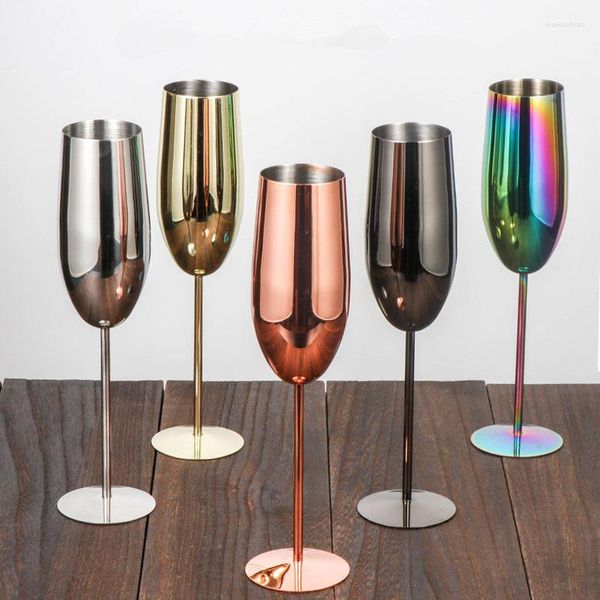 Bicchieri da vino 304 bicchiere in acciaio inossidabile 280 ml di gambi di calice da cocktail senza grazia