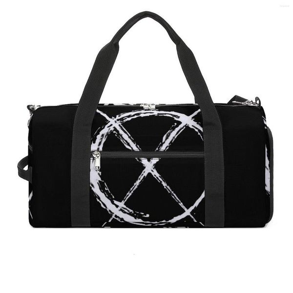 Bolsas de ginástica de bolsas ao ar livre Creepypasta masculina a camisa de operador grande casal Oxford Design Bolsa Bolsa vintage Fitness Fitness