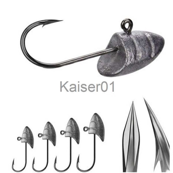 Ganchos de pesca 10pcs/lote 1.5g 2,5g 3,5g 5g Gancho de pesca na cabeça do gabarito para fishhook de fish de cabeça de folha de lura de worms macios para pesca de carpa x0822