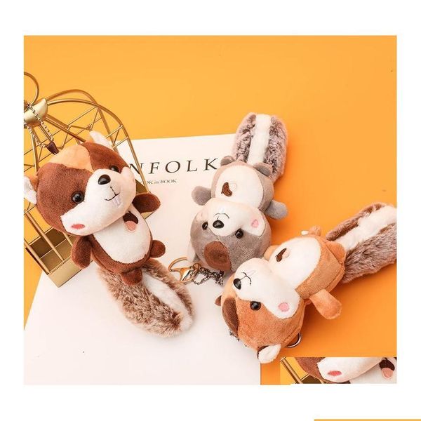 Itens de novidade por atacado Creative Nut Squirrel Plush Toys Big Tail Doll Hine School School School Car Chain Chain Drop Drop Garden Home Garden Otpd8