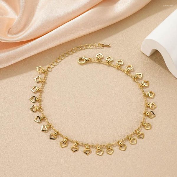 Cadlette Summer Beach Hollow Heart Ladies Ladlet Anklet Vintage Simple Fashion Trend Accessori Play Accessori Factory Outlet