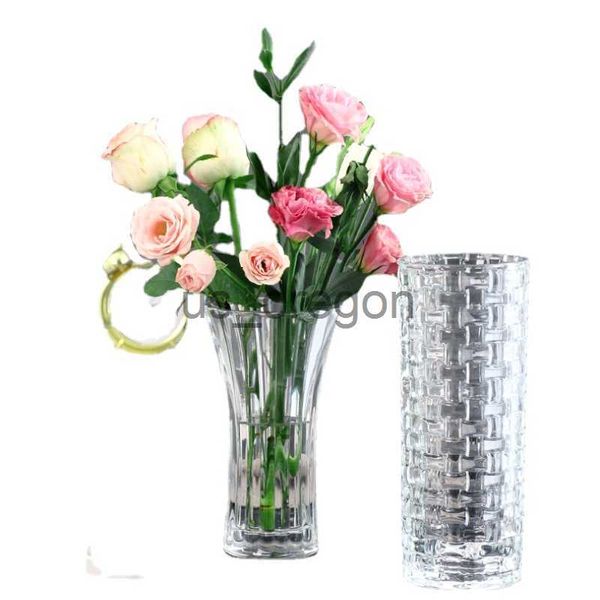 Vasen Kristallglas Vase transparent große Dekorationen Wohnzimmer Blume Arrangement Hydroponische glückliche Bambuslilie moderne x0821