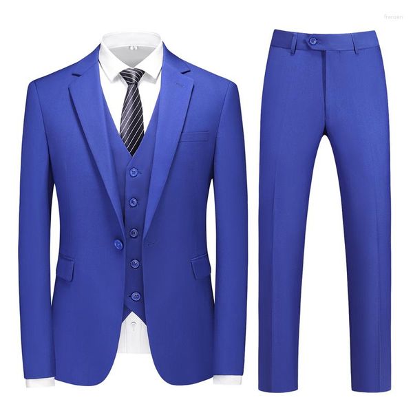 Erkekler Klasik Erkekler Üç Parçalı Set2023Spring Business Rahat Slim Suit Yüksek Kalite Büyük 5xl/6xl Düğün Damat Giysileri
