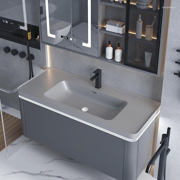 Badezubehör -Set Badezimmerschrank Kombination Einfaches Waschbecken Waschbecken