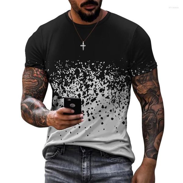 Herren-T-Shirts Einfaches 3D-gedrucktes T-Shirt für Männer und Frauenhemden mit maßgeschneidertem Wasserstropfen Muster plus Größe Top XXS-6XL