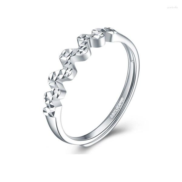 Anelli a cluster Pure Platinum 950 Ring per donne imitazione Diamond Weave Fashion Real Pt950 Wedding Female US 5-9 Regolabile