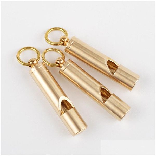 Party Gunst handgefertigte Vintage Pure Brass Whistle Geschenk Cam Outdoor Sport Sport Rescue Survival CT0114 Drop Lieferung Hausgarten Festlichkeit DH9BP