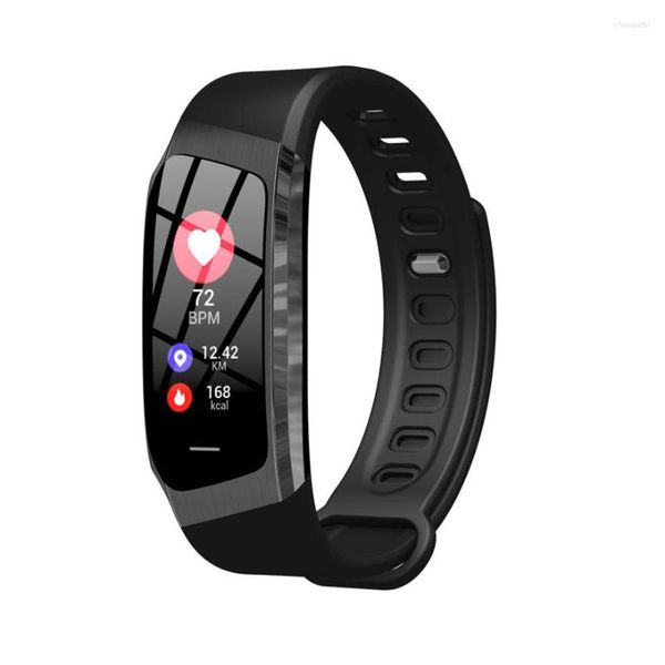 Orologi da polso E18 Bracciale intelligente Bracciale per la pressione cardiaca Monitoraggio Fitness Activity Tracker Orologio impermeabile Uomini Donne Sport da polso sportivo