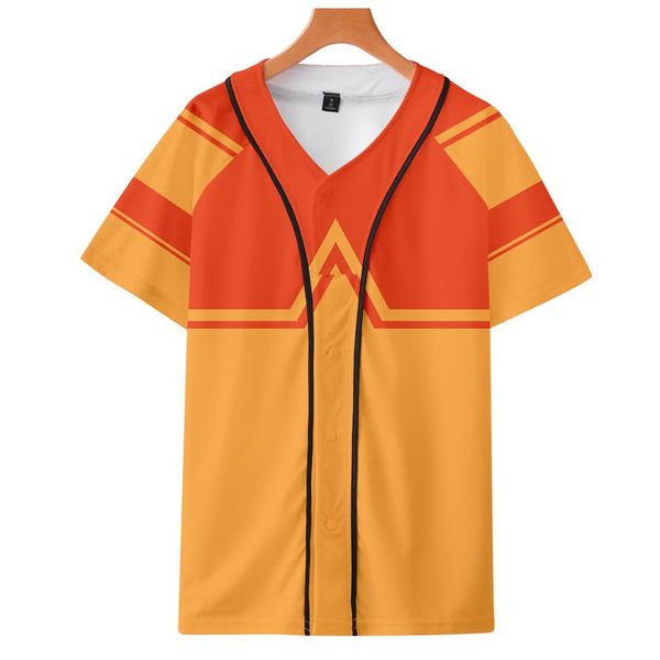 Avatar The Last Airbender Baseball T-shirt Men Women Women Harajuku Hip Hop Short Short Baseball Jersey Street Wear Cosplay Costume273u