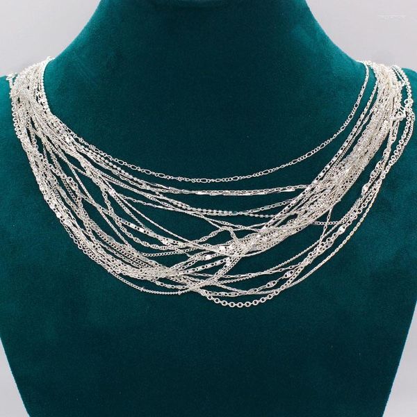 Ketten Anietna 22 Stile 18K Silber Farbe dünne Kupfer moderner Charm Klassiker Choker Halskette für Frauen Männer Schmuck Geschenk/Party