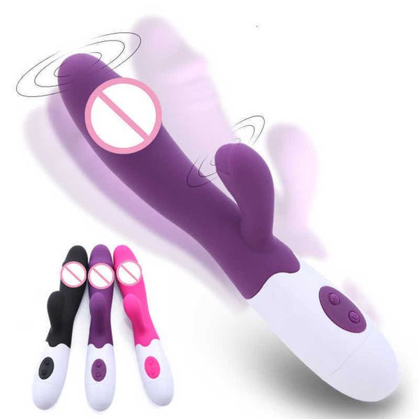 Consolador masajeador femenino, vibrador de punto g, estimulación del clítoris, vibración de 7 velocidades, motores duales de silicona, Flexible para mujeres