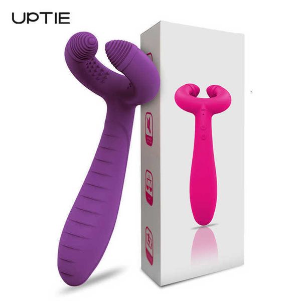 Взрослый массажер G-Spot Vibrator для женщин 3 двигатели дилдо стимулятор пениса с двойным проникновением массажер Силиконовые пары