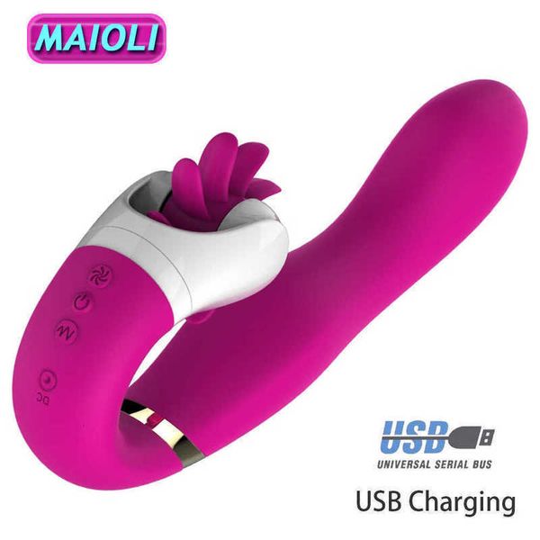 Maioli Muti-Speed-Dildo-Vibratoren, Rotation, orales Zungenlecken, G-Punkt, vibrierender Klitoris-Stimulator für Frauen