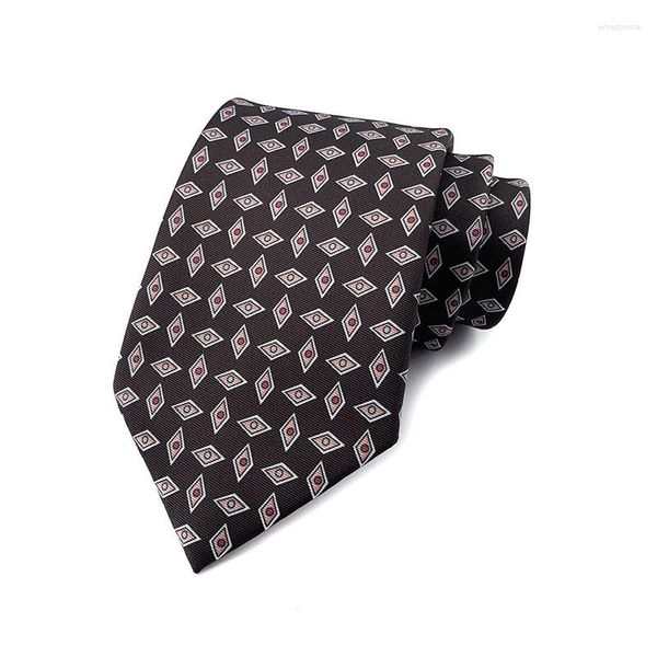 Bogen Seide Seiden 8cm Männer Krawatte Ascot Kaffee mit Augenmuster Jacquard Arrow Klassiker Long Hochzeit Gravatas Para Homens ha06