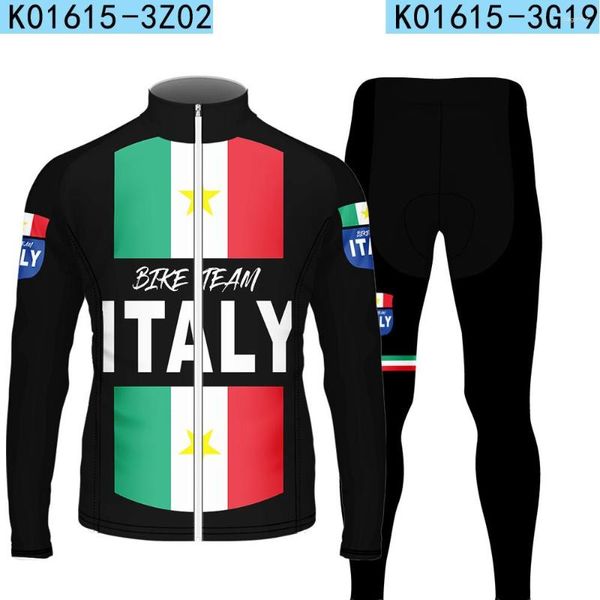 Giacche da uomo Abbigliamento per mountain bike per mountain bike traspirante a maniche lunghe set di vestiti per biciclette con cerniera stampata nera Maillot ropa ciclismo