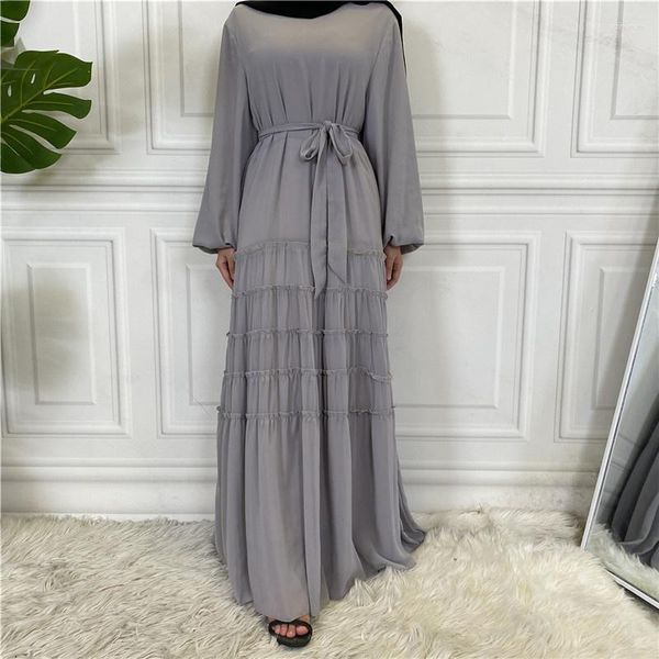 Этническая одежда Eid Fashion Chefon Abaya Dubai Элегантное платье мусульманские женщины Турция Кафтан Ислам Арабские Макси платья Рамадан Скромный халат