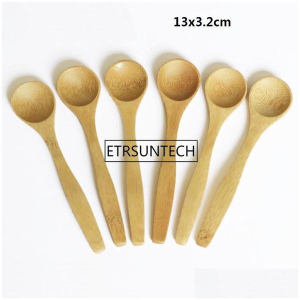 Colheres 7 tamanho pequeno bambu pequeno eeo amigável mini mel de cozinha colher de chá de café infantil bolsa de sorvete de sorvete 913cm lx1023 entrega de gota homd dhud5