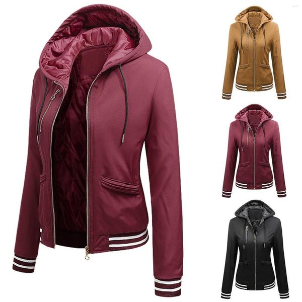 Jaquetas femininas Jaqueta com zíper para mulheres femininas Motocicleta de beisebol leve, mulheres, casaco de Windbreaker Femme Streetwear