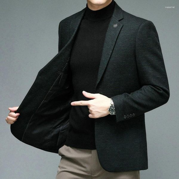 Abiti da uomo inverno autunno uomo cashmere blazer blazer verde scuro rossa tuntod design su misura per lana di lana giacca maschio outfit maschio