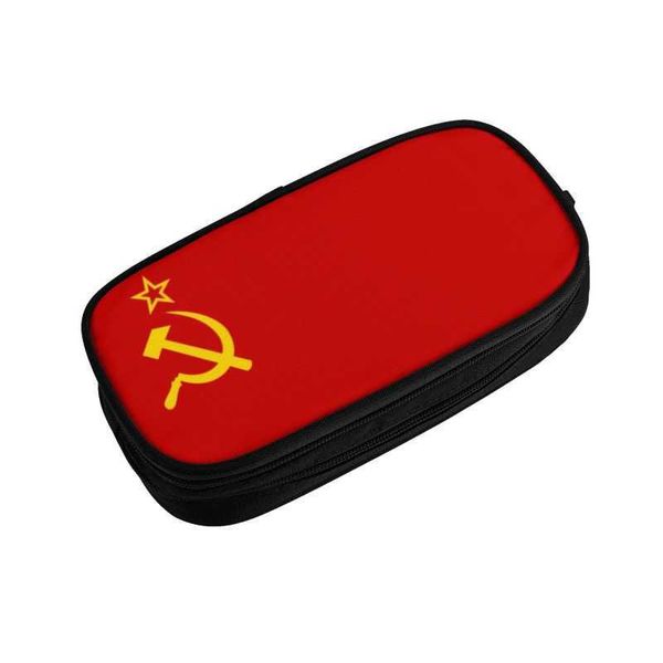 Giocattoli didattici Simpatico astuccio con bandiera dell'Unione Sovietica per ragazzi e ragazze, astuccio per matite russo CCCP di grande capacità, accessori per la scuola