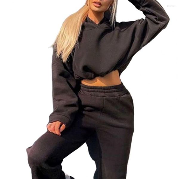 Frauen zwei Stück Hosen 2pcs/Set Women Outfit Hoodies Tracksuit Sport 2 Stück Set Kapuzen -Sweatshirt Jogger Jogging Pants Herbst Winter