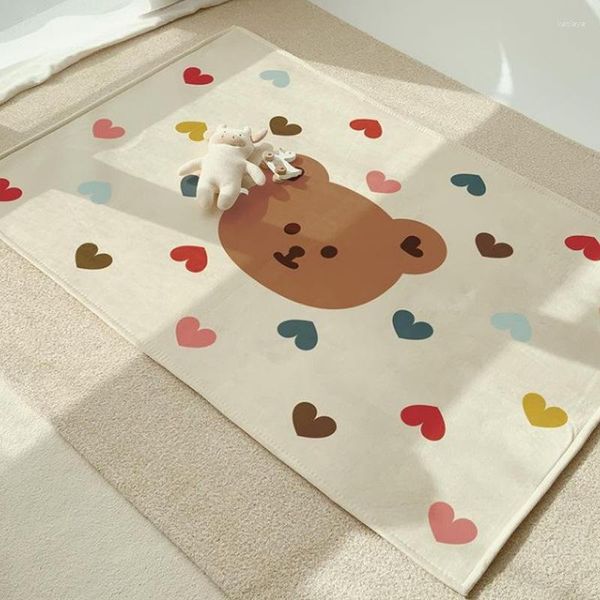 Bath tapetes desenhos animados criativos de impressão de animais fofos entrada de banheiro banheiro quarto infantil crawling macus carpete decorações de casa artesanato presentes