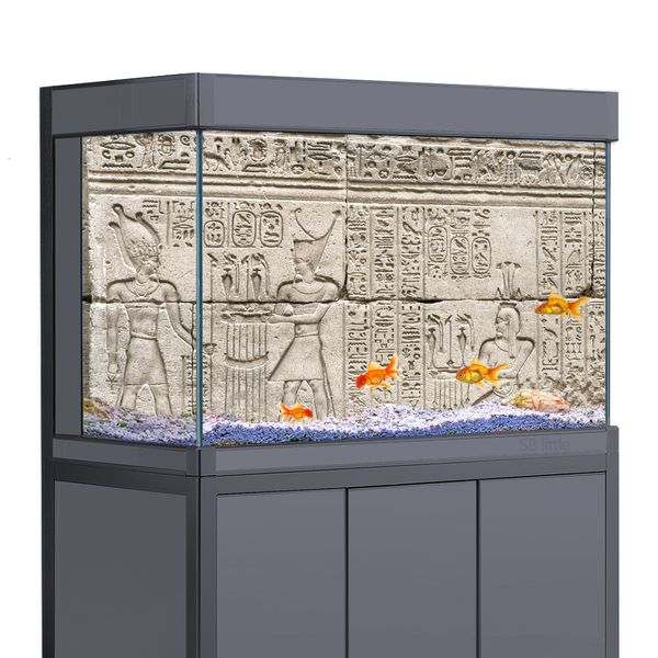 Dekorationen Fischtank Hintergrund Aufkleber Ancient Ägypten Statue HD -Druck Tapete Aquarium Hintergrund PVC 230821