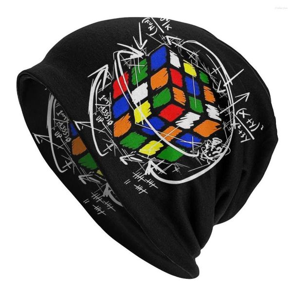 Berets Puzzle Magic Cube Intelligence Game Square осень женские теплые шапочки двойной велосипедные шляпы для капота