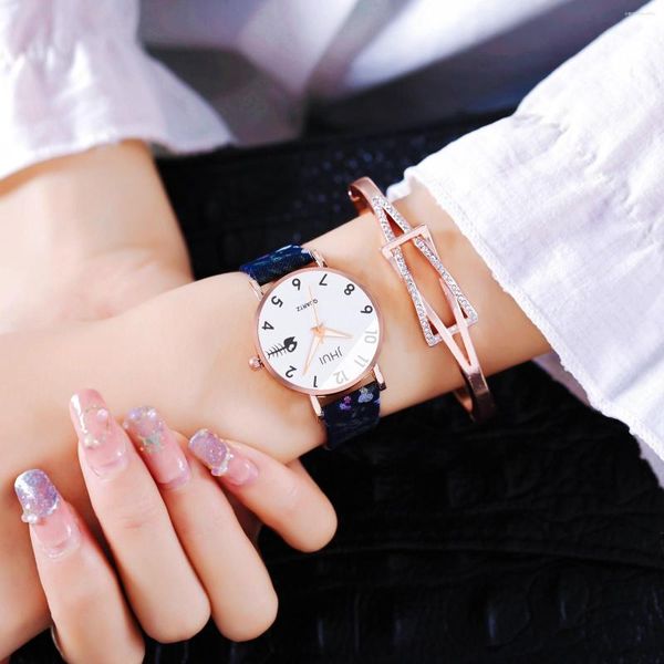 Relógio de moda do relógio de moda feminino Relógio de aço inoxidável Vestido casual de jóias de cristal Rellojes minimalistas femininos