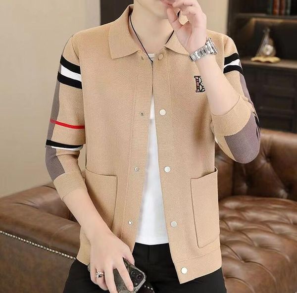 Sweater Cardigan Man Y2K Luxury Winter Trend Designer Cashmere Cardigan para homens malha de crochê Tops Sweeters Vintage