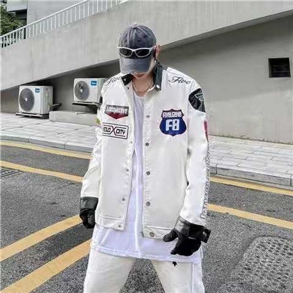 Мужские куртки мужские куртки Y2K Американская вышивка бейсбольная форма гоночного костюма