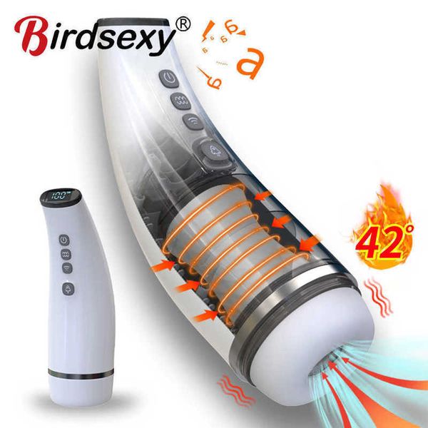 Massageador masculino masturbador automático boquete copo poderosa sucção vaginal boca inteligente aquecido adulto para homem