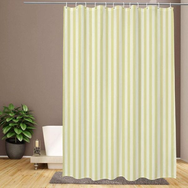 Cortinas de chuveiro bgeng cortina sólida listras amarelas de tecido morden macio leve à prova d'água 72x72 polegadas